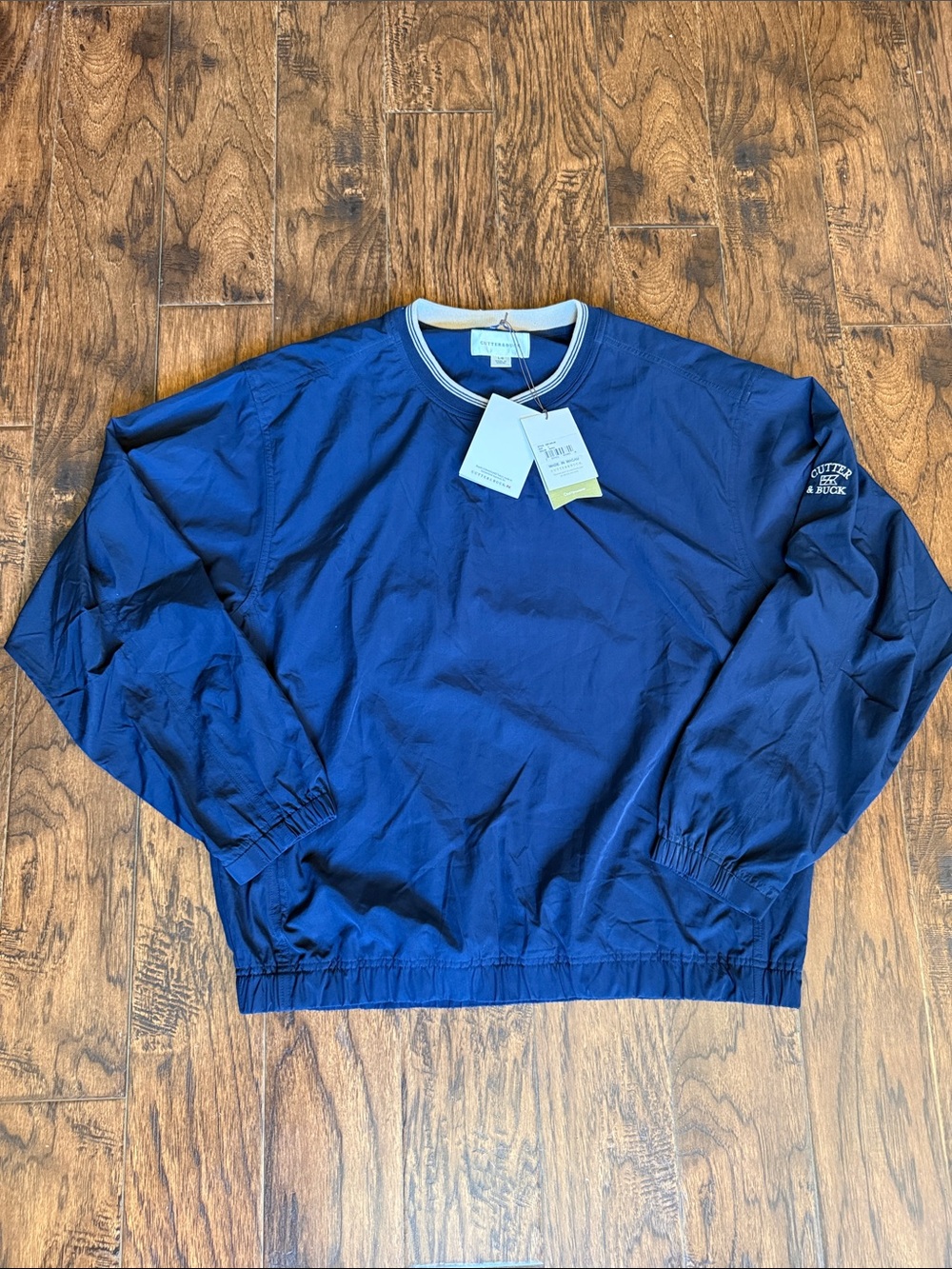 NWT!  Cutter & Buck Navy Pullover Windbreaker, size large